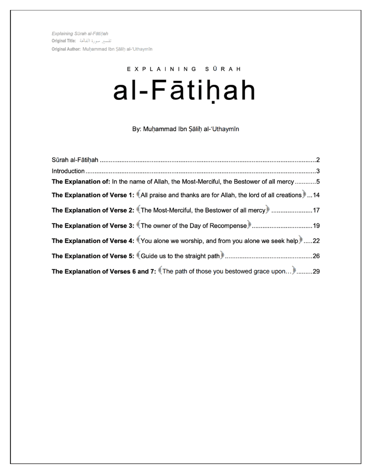 Explaining Surah al-Fatihah cover