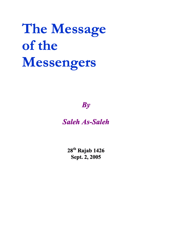 The Messengers and Their Tasks cover